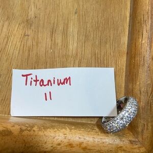 Titanium Size 11 Bling & Sparkle Ring Unisex